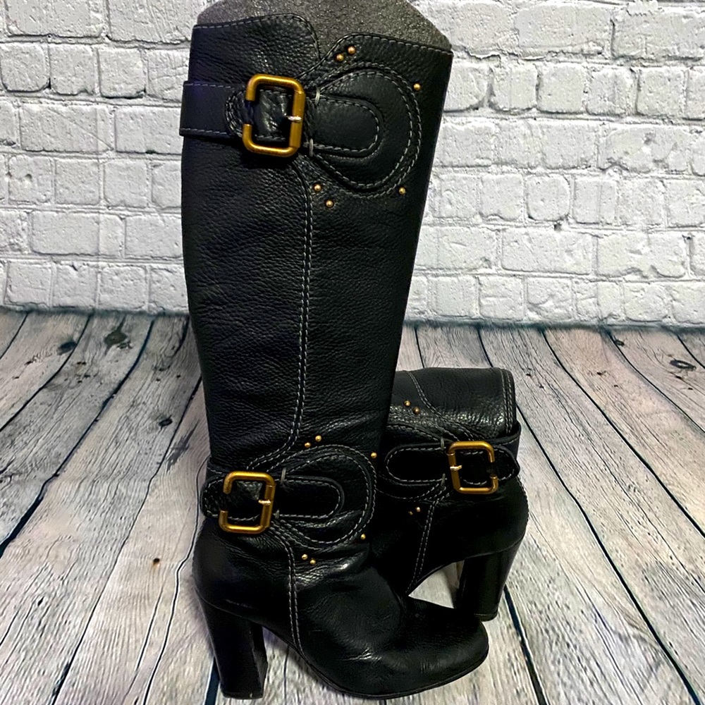 Chloe Paddington Black Knee High Leather Boots Size 6